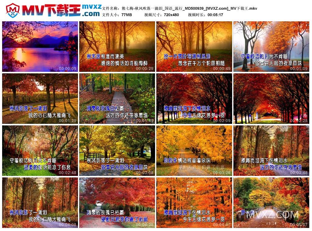 熊七梅-秋风吹落一滴泪_国语_流行_MD500939